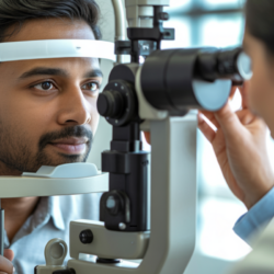 Examen ophtalmologique illustrant la prise en charge naturelle des troubles oculaires avec l’homéopathie pour les yeux