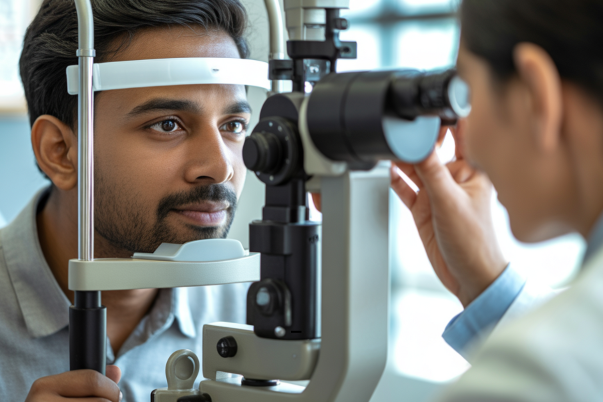 Examen ophtalmologique illustrant la prise en charge naturelle des troubles oculaires avec l’homéopathie pour les yeux