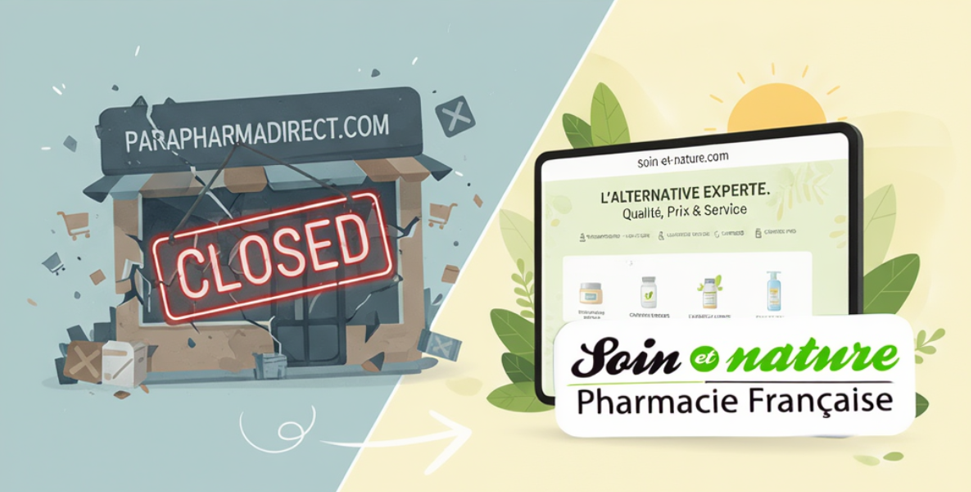 Fermeture du site parapharmadirect et redirection vers l’alternative en ligne soin-et-nature.com